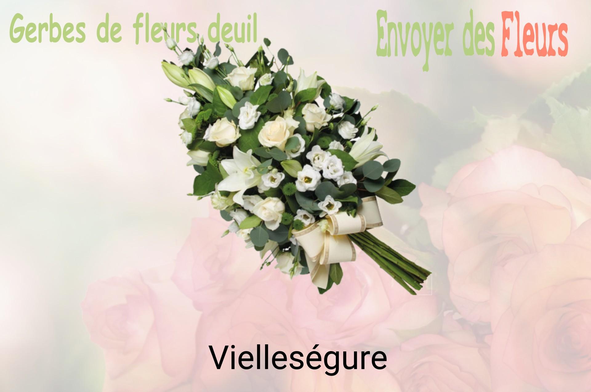 Gerbe de fleurs de deuil livrée à Vielleségure